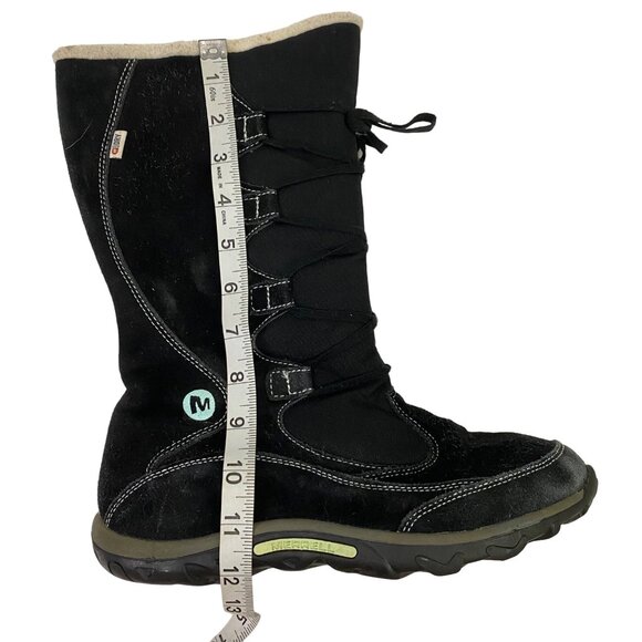 Merrell Jungle Moc Black Suede Leather Faux Fur Select Dry Winter Boots Kids 7 - Picture 16 of 16